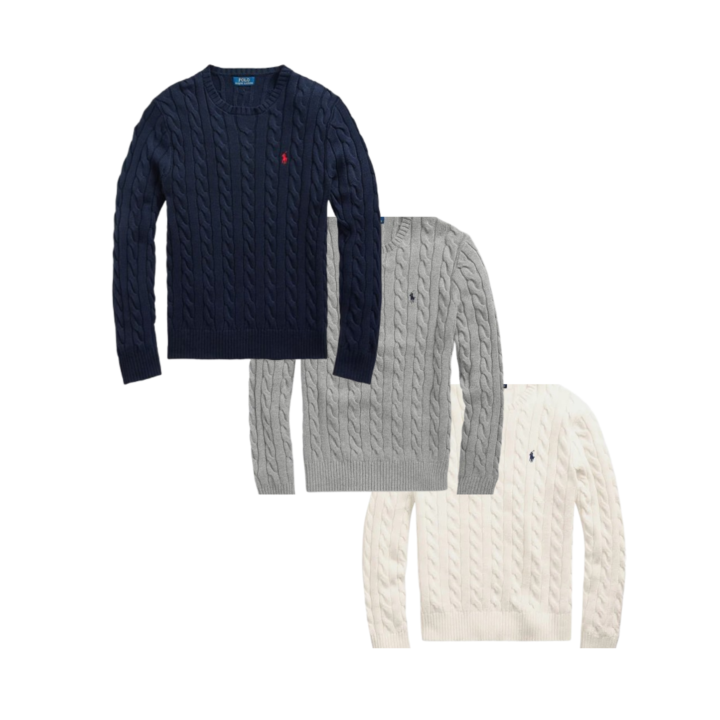 Polo Cable Knit Sweater